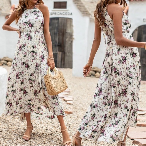 Boho floral print high low maxi dress - Picture 2 of 8